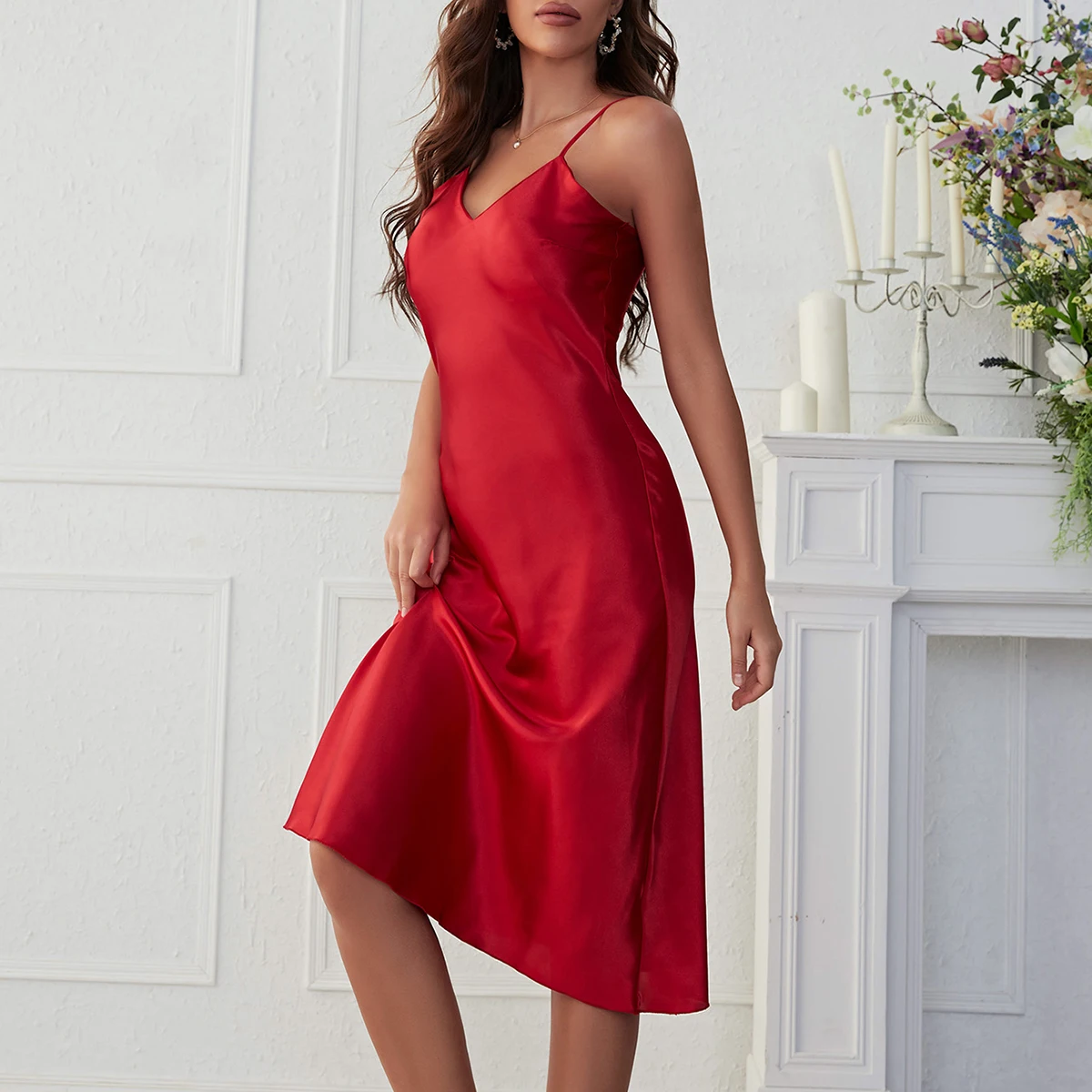 Sexy Nightie Woman Suspender Nightdress Backless Camisolas Night Dress Lingerie Nightgown Sleep Tops Pajamas Satin Woman - Image 5