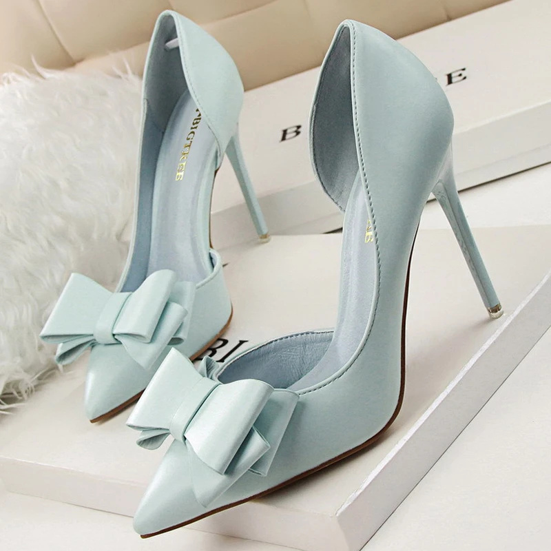 BIGTREE Shoes Bow-knot Woman Pumps Stiletto 10.5 Cm Women Basic Pump Pointed Toe Classic Pumps Sexy High Heels Women Shoes 2025 - Image 2