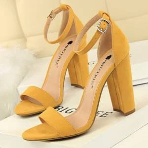 2025 Sexy High Heels New Women Pumps Comfort Women Shoes Block Heels Ladies Shoes Buckle Women Heels Female Shoes Women Sandals