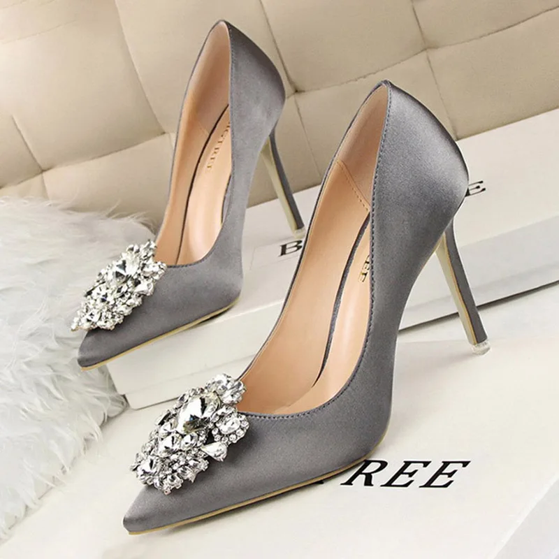 BIGTREE Shoes Rhinestone Women Pumps Stiletto Women Shoes Sexy High Heels Wedding Shoes Luxurious Women Heels Party Shoes Female - Image 3
