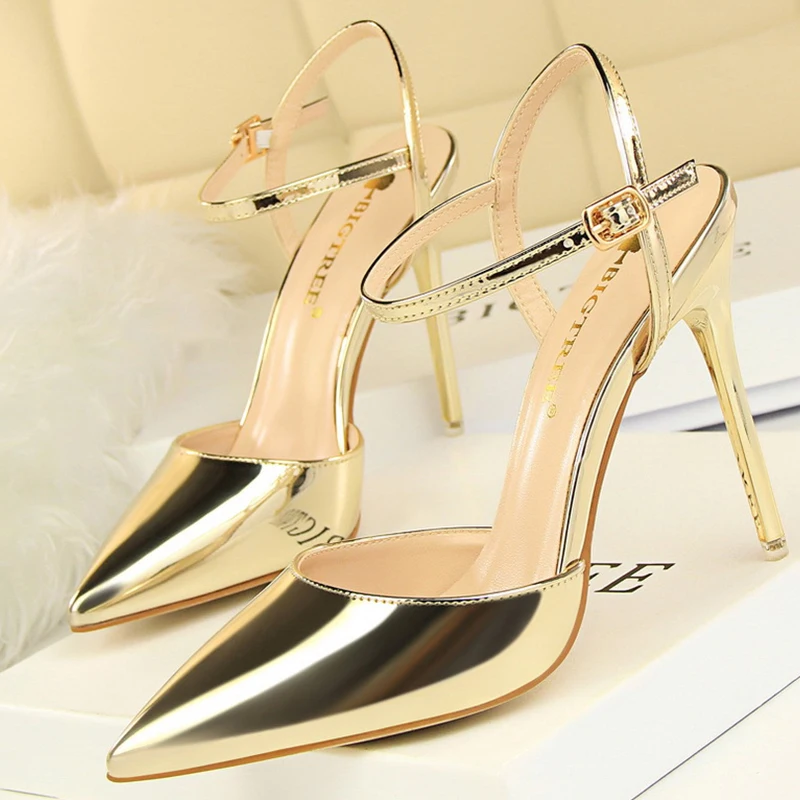 BIGTREE Shoes Fashion Sandals Women 2025 Patent Leather High Heels Women Sandals Summer Heeled Sandals Pointed Toe Women Pumps - Image 4