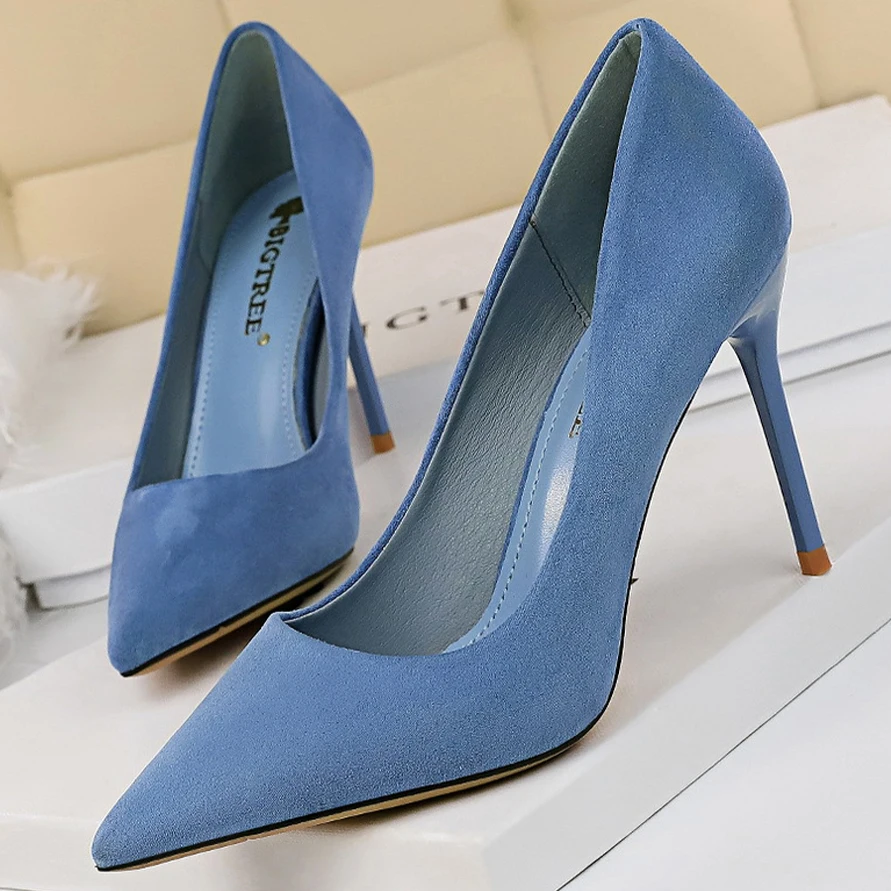 BIGTREE Shoes Suede Woman Pumps New High Heels For Women Office Shoes Fashion Stiletto Heels Women Basic Pump Plus Size 42 43 - Image 3