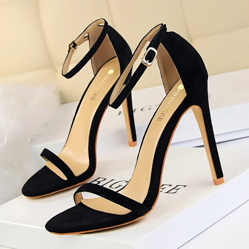 BIGTREE Shoes Super High Heels Suede Women Heels Open Toe Woman Pumps Sexy Party Shoes Stiletto Heels Summer Women Sandals 2025 - Image 3