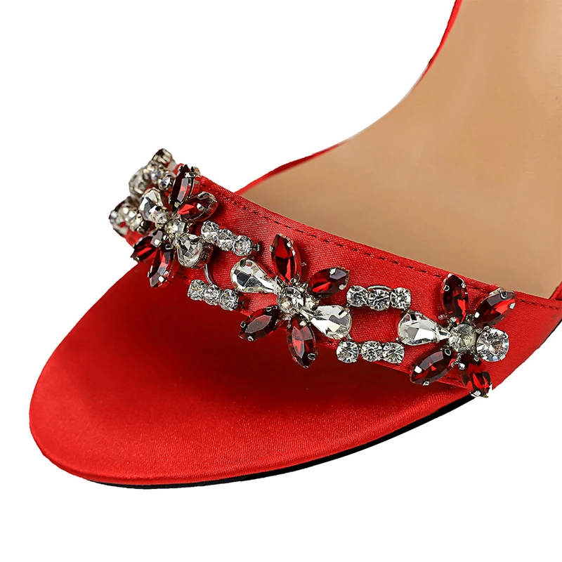 BIGTREE Shoes Open Toe Rhinestones Sandals Women 2025 New Designer Sexy High Heels Sandals Female Shoes Summer Heeled Sandals - Image 4