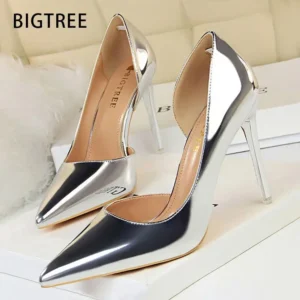 BIGTREE Shoes Sexy Woman Pumps Patent Leather High Heels Plus Size 43 Women Shoes Heels 2025 Stiletto Ladies Shoes Wedding Shoes