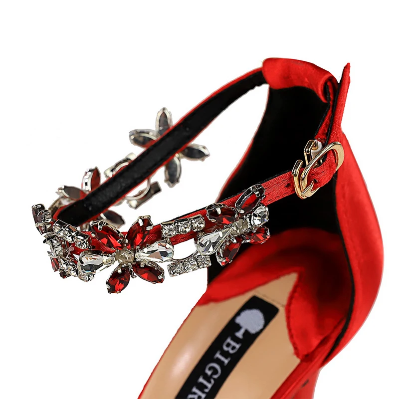 BIGTREE Shoes Open Toe Rhinestones Sandals Women 2025 New Designer Sexy High Heels Sandals Female Shoes Summer Heeled Sandals - Image 5
