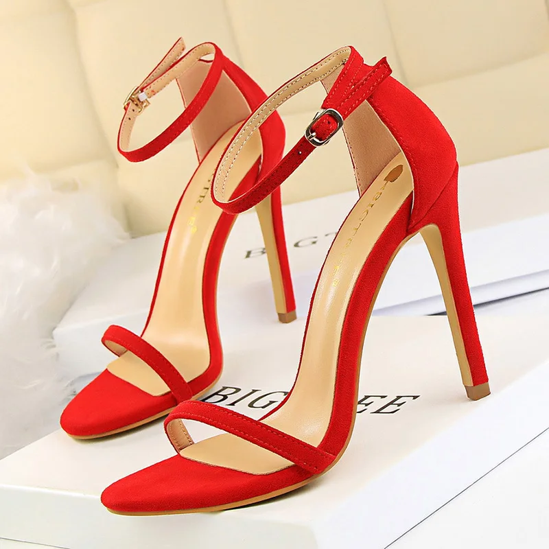 BIGTREE Shoes Super High Heels Suede Women Heels Open Toe Woman Pumps Sexy Party Shoes Stiletto Heels Summer Women Sandals 2025 - Image 2