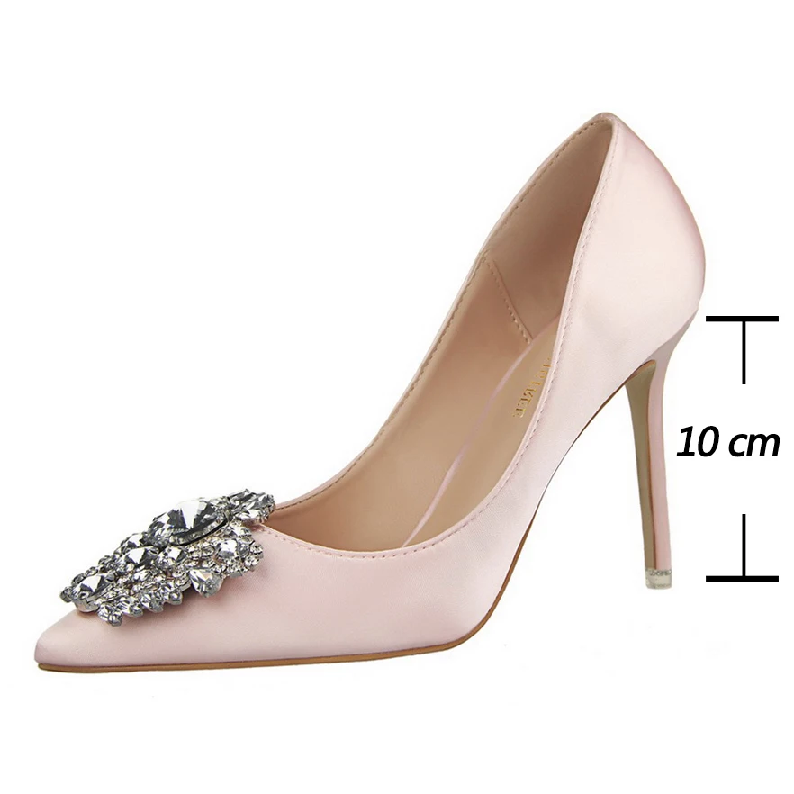 BIGTREE Kitten Heels Metal Rhinestones Woman Pumps Wedding Shoes High Heels Shoes Gold Silver Sexy Party Shoes Large size 43 - Image 6