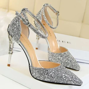 BIGTREE Shoes Heels 2025 New Woman Pumps Sequins High Heels Women Shoes Fashion Ladies Shoes Gold Sliver Stiletto Heels Sandals