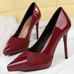 Ladies' 10.5 cm Platform high heels patent leather Women Pumps Bow design Women Heels Stilettos Elegant Women's party shoes 2025