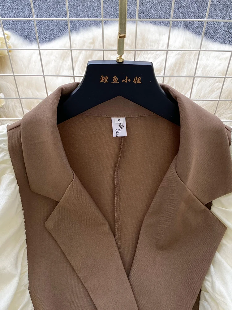 2025 New Spring/Autumn Women's Dress French Fashionable Elegant Ruffled Long Sleeved Suit Collar A-line Mini Dress A201 - Image 2