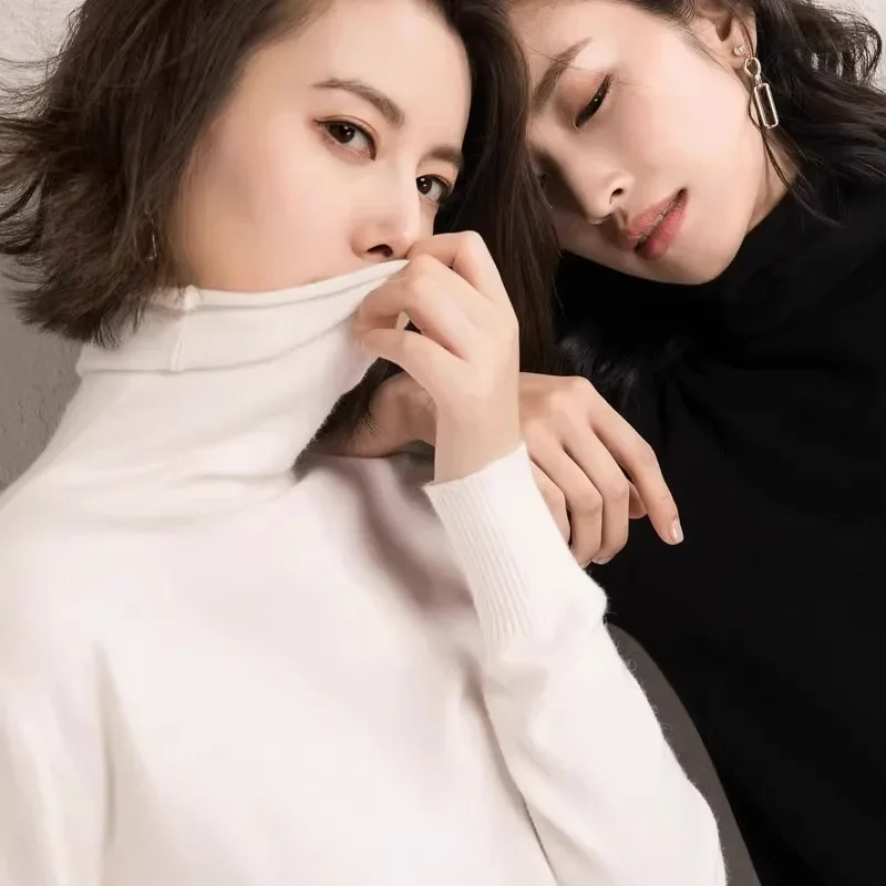 Women Sweater Autumn Winter Warm Turtleneck Bottiming Shirts Korean Fashion Long Sleeve Pullovers Slim Fit Casual Knitwears - Image 2