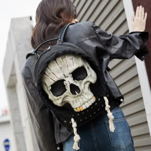 Halloween Backpack for Women and Men 3D Skull Rivet Backpacks Steampunk Gothic Women's Bag Fashion Personality School Backpack
