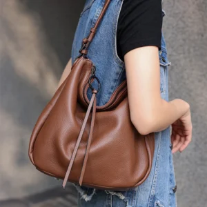 Genuine Leather Women's Shoulder Bag Fashion Large Capacity Tote Bags High Quality Soft Cowhide Women Crossbody Bags 3320
