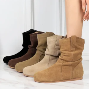Genuine leather Women Boots Plush warm Winter boots Retro cowhide Ladies Ankle boots Non-slip Short boots Female shoes 2025