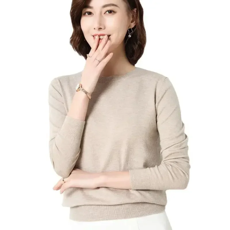 Women Sweater 2025 O-neck Long Sleeve Autumn Winter Pullovers Fashion Korean Sweaters Bottoming Shirts Slim Knitwear Jumpers - Image 5