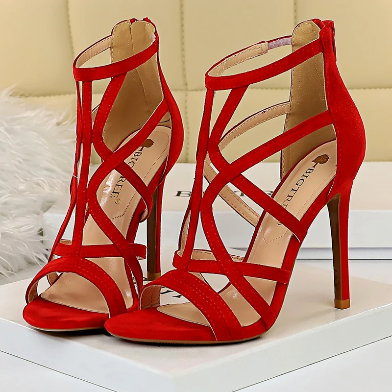 BIGTREE Shoes Roman Style High Heels Woman Pumps Stiletto Heels 11 Cm Women Heels Sexy Party Shoes Hollow Out Women Sandals 2025 - Image 4