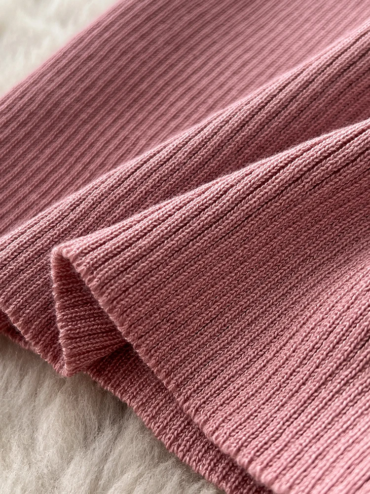 Women French Dress Knitted Autumn Winter O-neck Long-sleeved Button Elastic Simple Design Mid-length Female Vestidos DS211 - Image 6