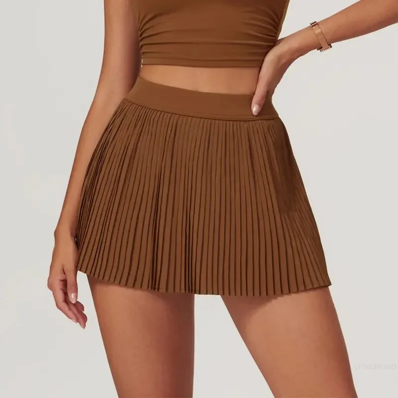 Women's fashion 2-in-1 golf tennis skirt pleated fitness suit with inner pocket, women's sexy style - Image 2