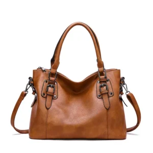 Vintage Women's Tote Bag Large Capacity PU Leather Luxury Shoulder Bag Fashion Women Crossbody Bag Retro Style Handbags DM861