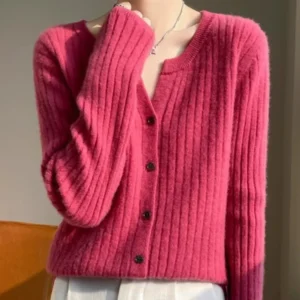 Autumn Winter 2025 Women Cardigans O-neck Solid Sweater Spring Long Sleeve Single Breasted Soft Knit Fashion Korean Warm Jumper