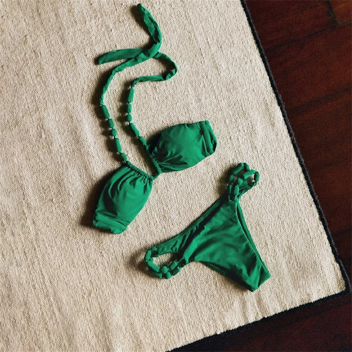 Halter Bikini 2025 Bandeau Biquini Women Sexy Swimsuit Push Up Swimwear Female High Waist Swim Suits Solid Bathingsuit Beachwear