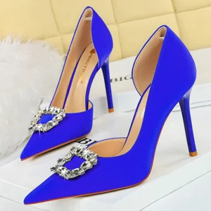 Luxury Heels 10.5 Cm Women Pumps Rhinestone Design High Heels Fashion Wedding Shoes Stilettos Sexy Party Shoes 10 Colour Pumps