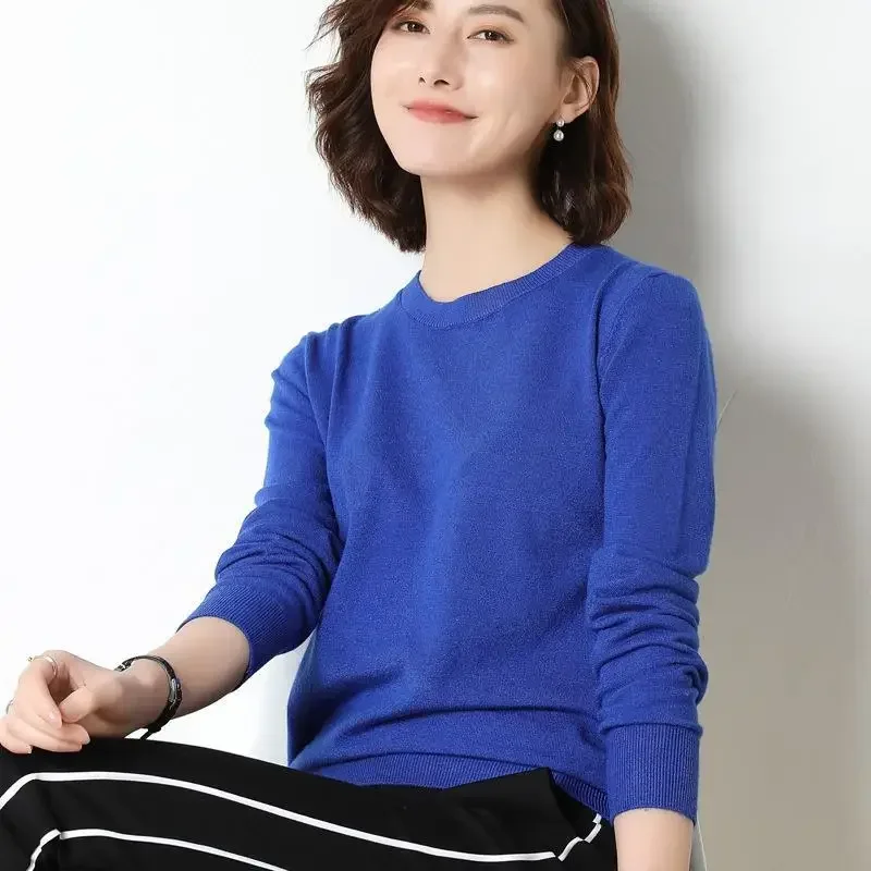 Women Sweater 2025 O-neck Long Sleeve Autumn Winter Pullovers Fashion Korean Sweaters Bottoming Shirts Slim Knitwear Jumpers - Image 2