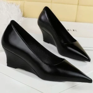 BIGTREE 2025 Spring Woman Wedges Heels Pointed Toe Women Pumps Elegant Wedges 6 cm Ladies Shoes Zapatillas De Mujer Office shoes