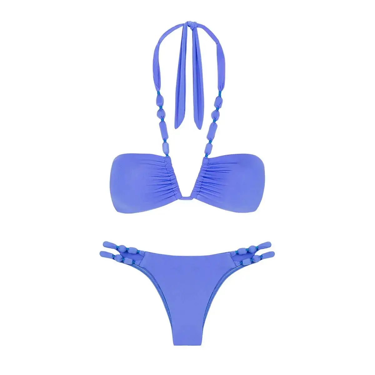 Halter Bikini 2025 Bandeau Biquini Women Sexy Swimsuit Push Up Swimwear Female High Waist Swim Suits Solid Bathingsuit Beachwear - Image 5