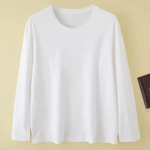 Women T-shirts Long Sleeve Solid O-neck Tops Cotton White Bottoming Shirts Spring Autumn T-shirts Harajuku Tees Loose Tshirt