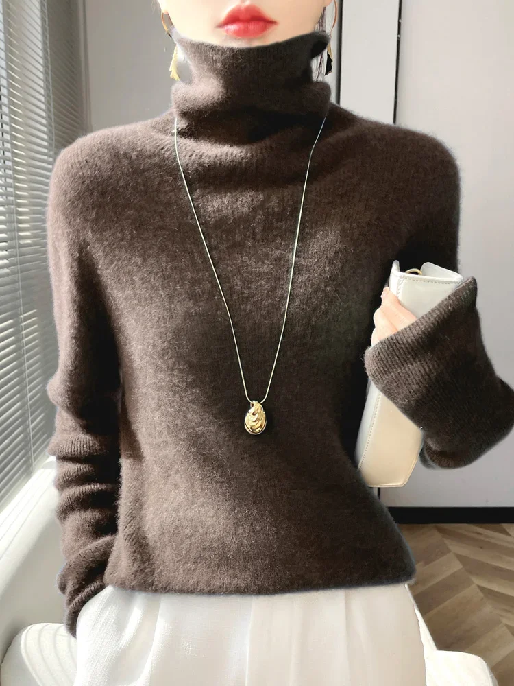 Women Sweater Turtleneck Slim Fit Solid Pullovers Thick Warm Autumn Winter Jumpers High Strecth Korean Fashion Bottoming Shirts - Image 5