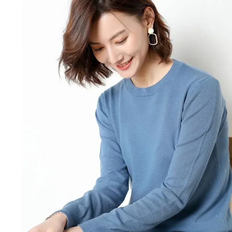 Women Sweater 2025 O-neck Long Sleeve Autumn Winter Pullovers Fashion Korean Sweaters Bottoming Shirts Slim Knitwear Jumpers - Image 3