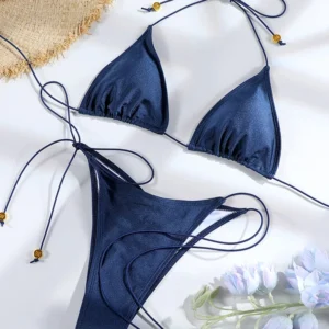 Sexy Triangle Mini Bikini Sets Micro Thongs Swimsuit Women Bathing Suit Biquini Bandage Beachwear Print Swimwear Thong Bikini