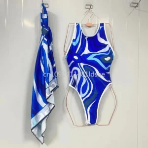 Women's Blue Scarf Swimsuits Italian Designer Sexy Beach Bikini Set