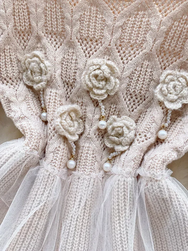 Women Autumn Pullovers Korean Sweater Gentle Design Feel Mesh Ruffle Flap Versatile Knitwear Long Sleeve Top D5075 - Image 5