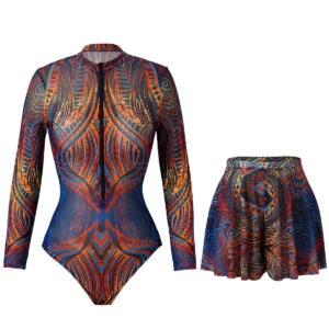 2 Piece Sets Swimsuit And Shorts Women Summer Long Sleeve Bathing Suit Bikini Set Beach Cover Up Swimming Suit Купальни