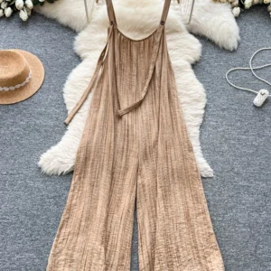 Summer Women's Printed Patchwork V-neck Short Sleeved Jumpsuit New Fashionable Elegant Office Lady Wide Leg Pants Y48