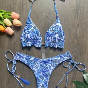 RUOTONSEPT Sexy Blue and white porcelain Print Bikini Set Women's Swimsuit Two-piece Swimwear Bathing Suit Brazilian Biquinis
